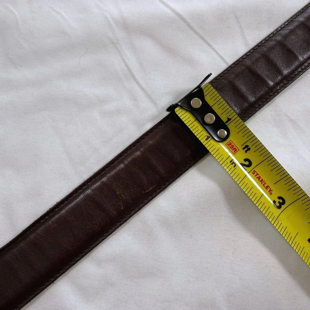 Coach Vintage Mens Brown Burnished Cowhide Leather Belt Solid Brass 9559 Size 38